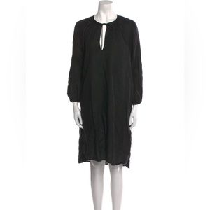 COPY - James Perse Black Linen Shift Dress Tie Neck S/M